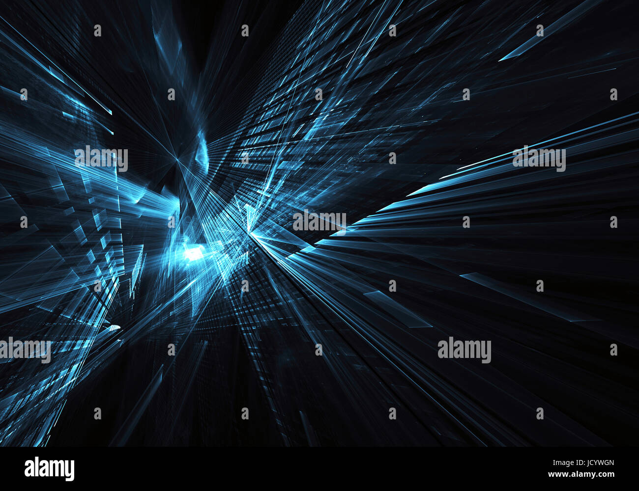 Computer generated abstract technology image. Three-dimensional fractal ...