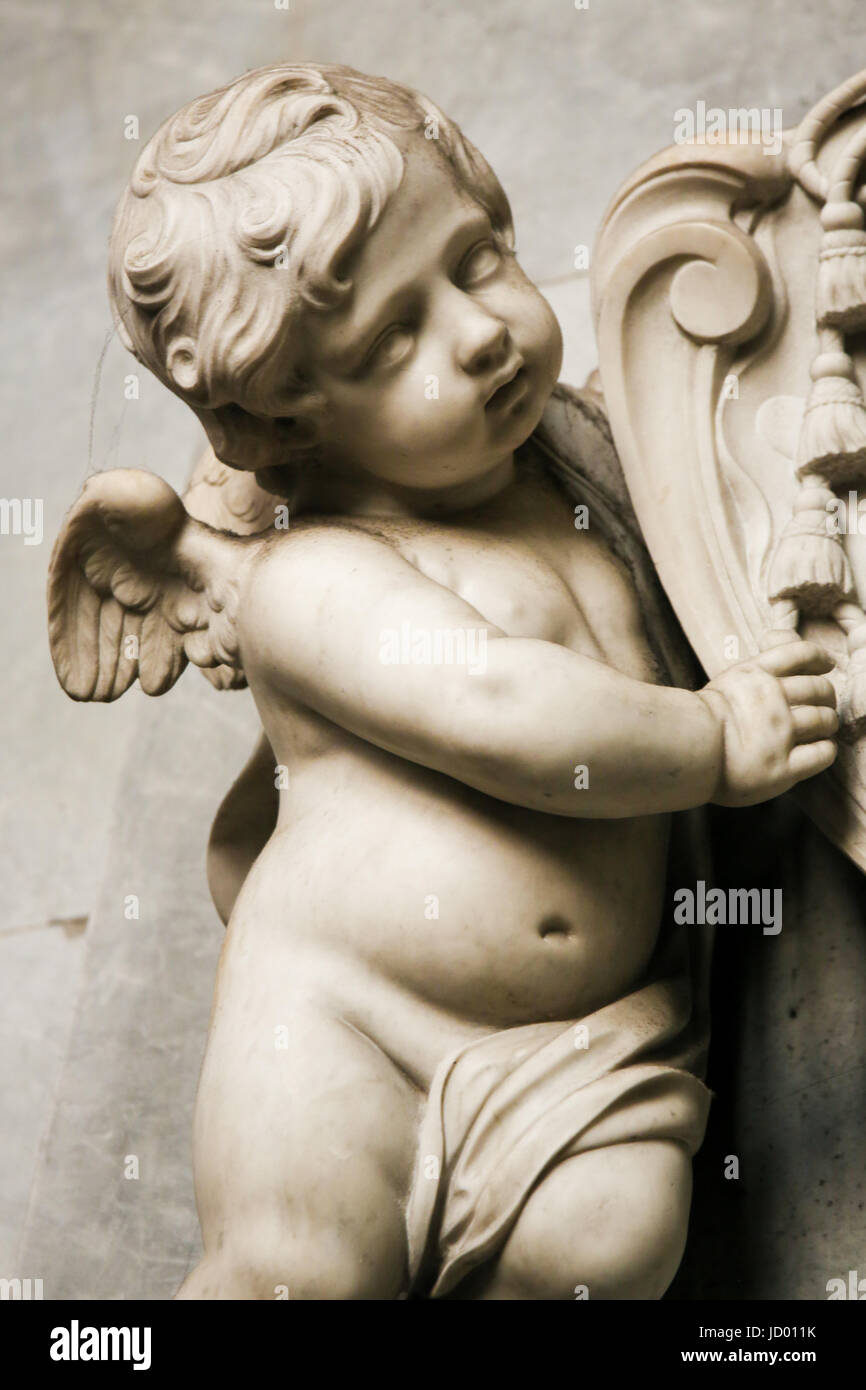 Angel Statue in Ghent Cathedral, Flanders, Belgium Stock Photo