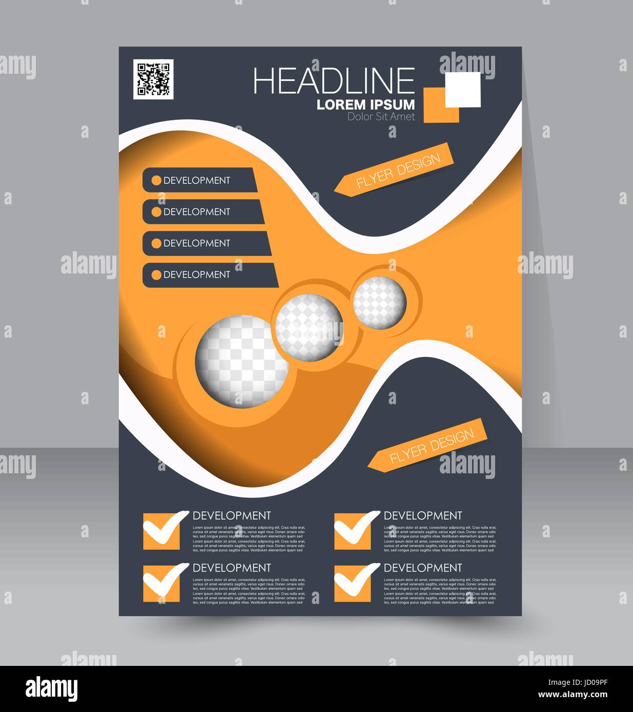 Abstract flyer design background. Brochure template. To be used for magazine  cover, business mockup, education, presentation, report. Orange and grey  Stock Vector Image & Art - Alamy