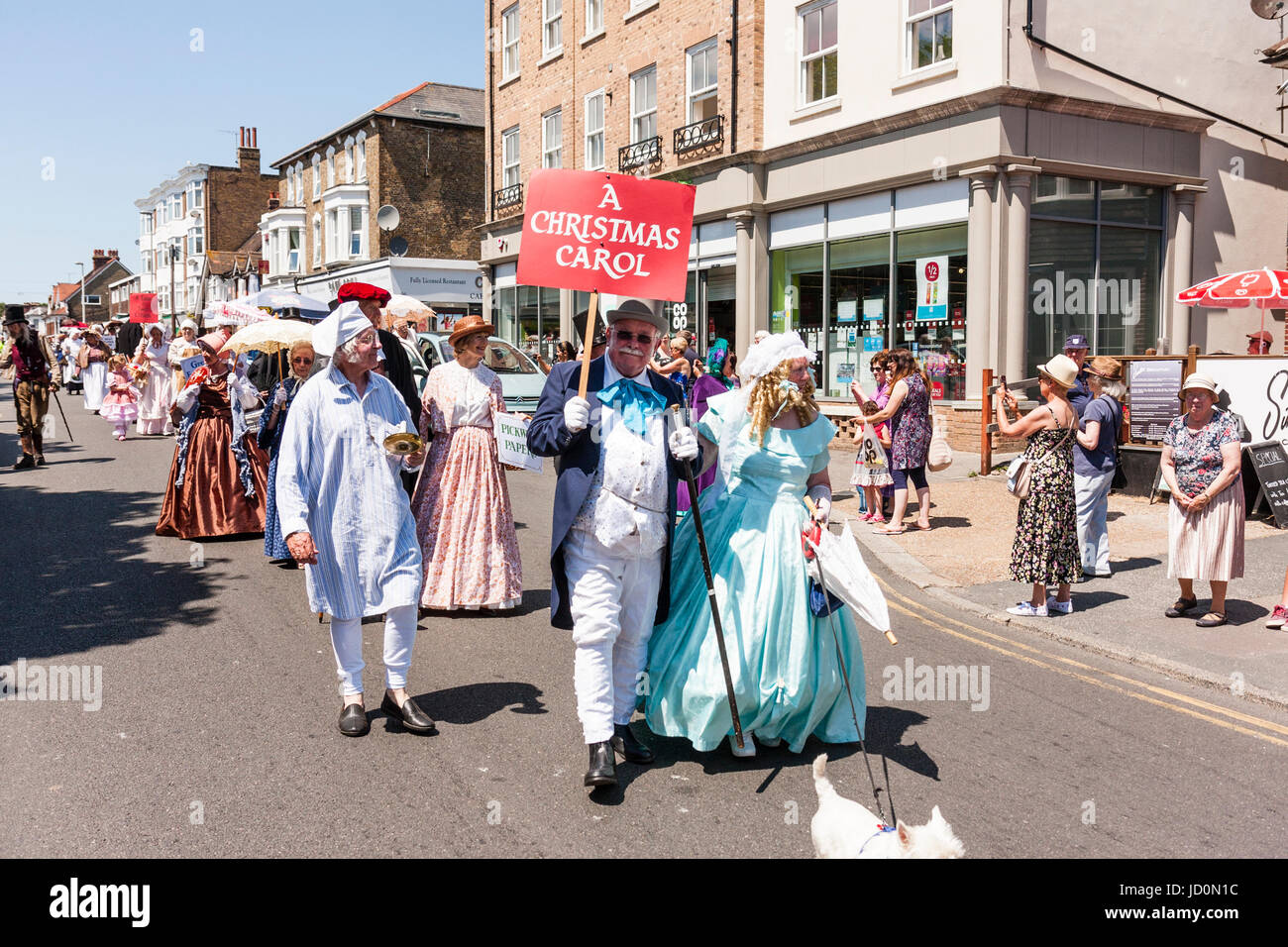 Broadstairs Dickens Week festival, the main parade. People dressed up