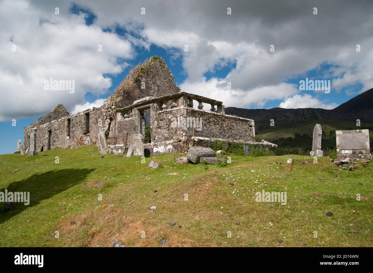 The ruins of Cill Chriosd (Christ's Church or 'Kilchrist'), Strath, Skye, Scotland. Stock Photo