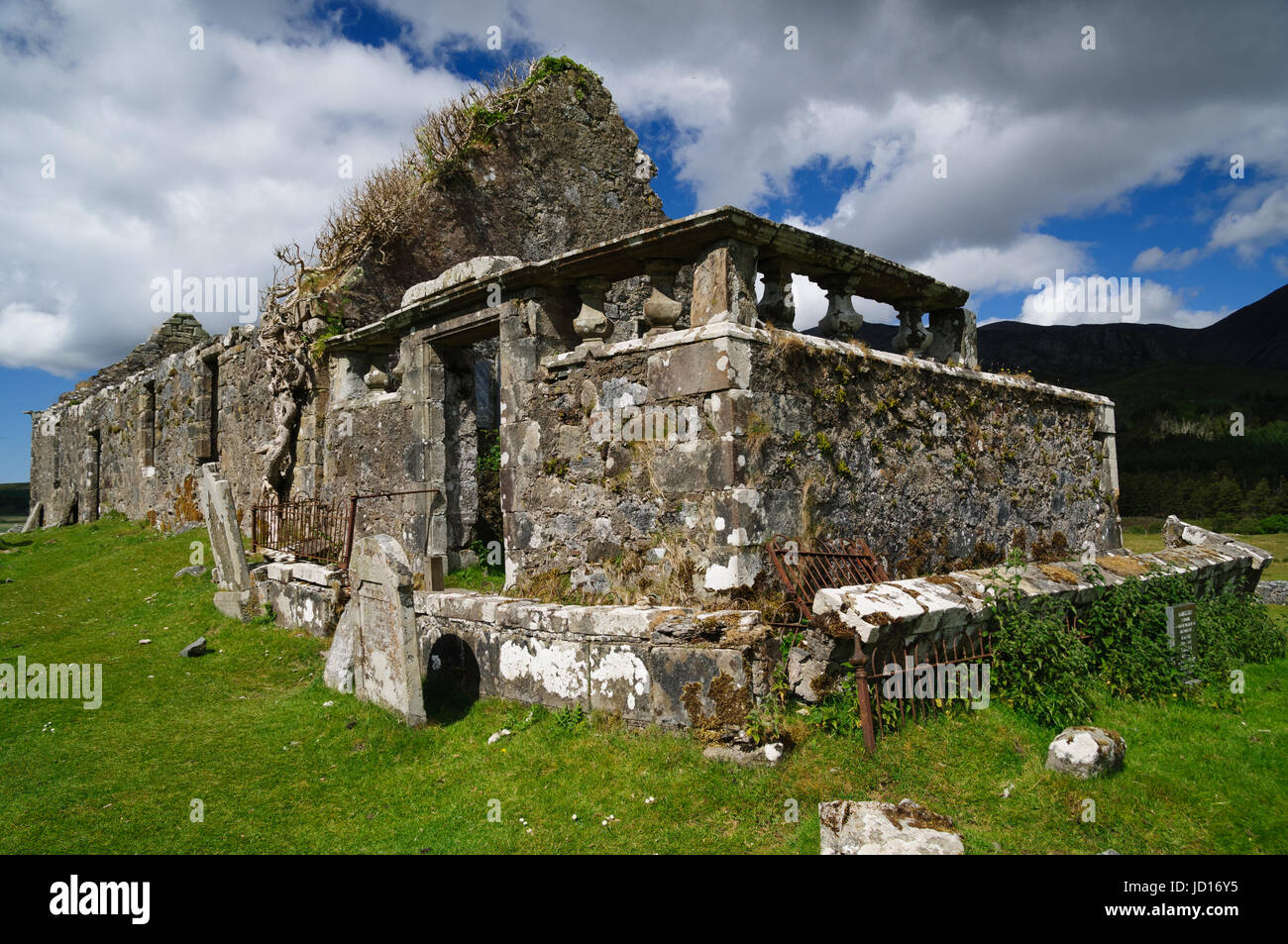 The ruins of Cill Chriosd (Christ's Church or 'Kilchrist'), Strath, Skye, Scotland. Stock Photo