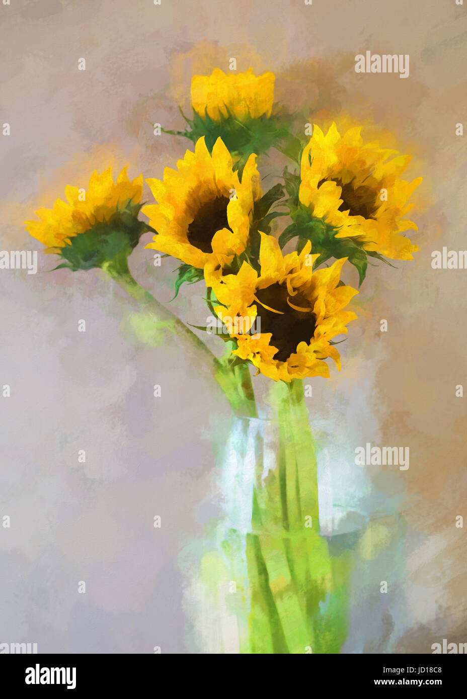 Sunflowers in a vase Stock Photo Alamy