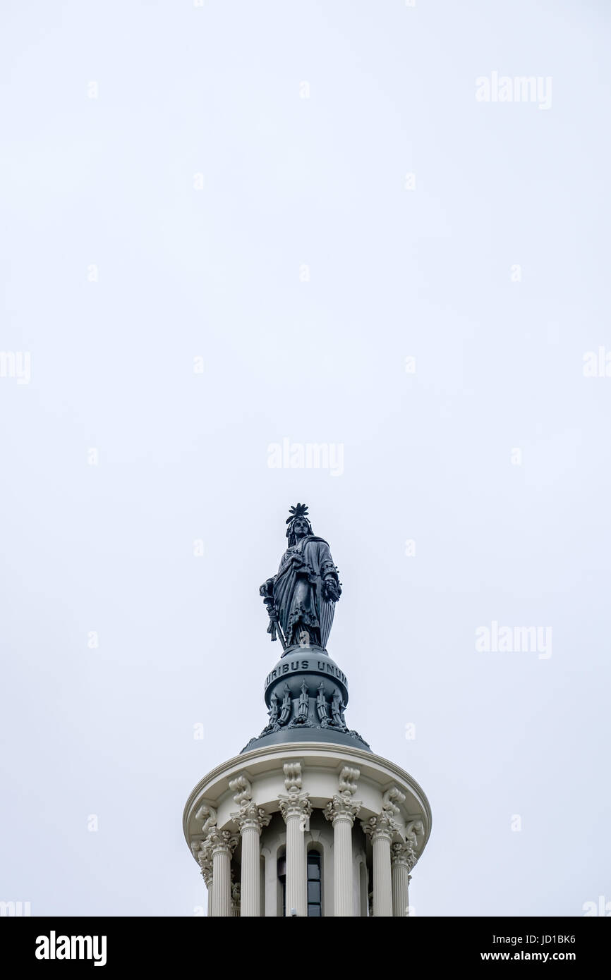 Statue of Freedom atop the U.S. Capitol dome Stock Photo Alamy