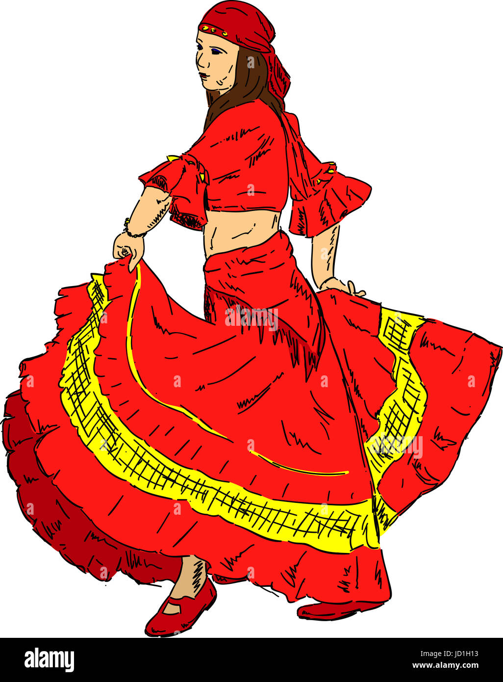 Traditional Kids World Girls Coloring Set Stock Illustration - Download  Image Now - Flamenco Dancing, Girls, Manga Style - iStock