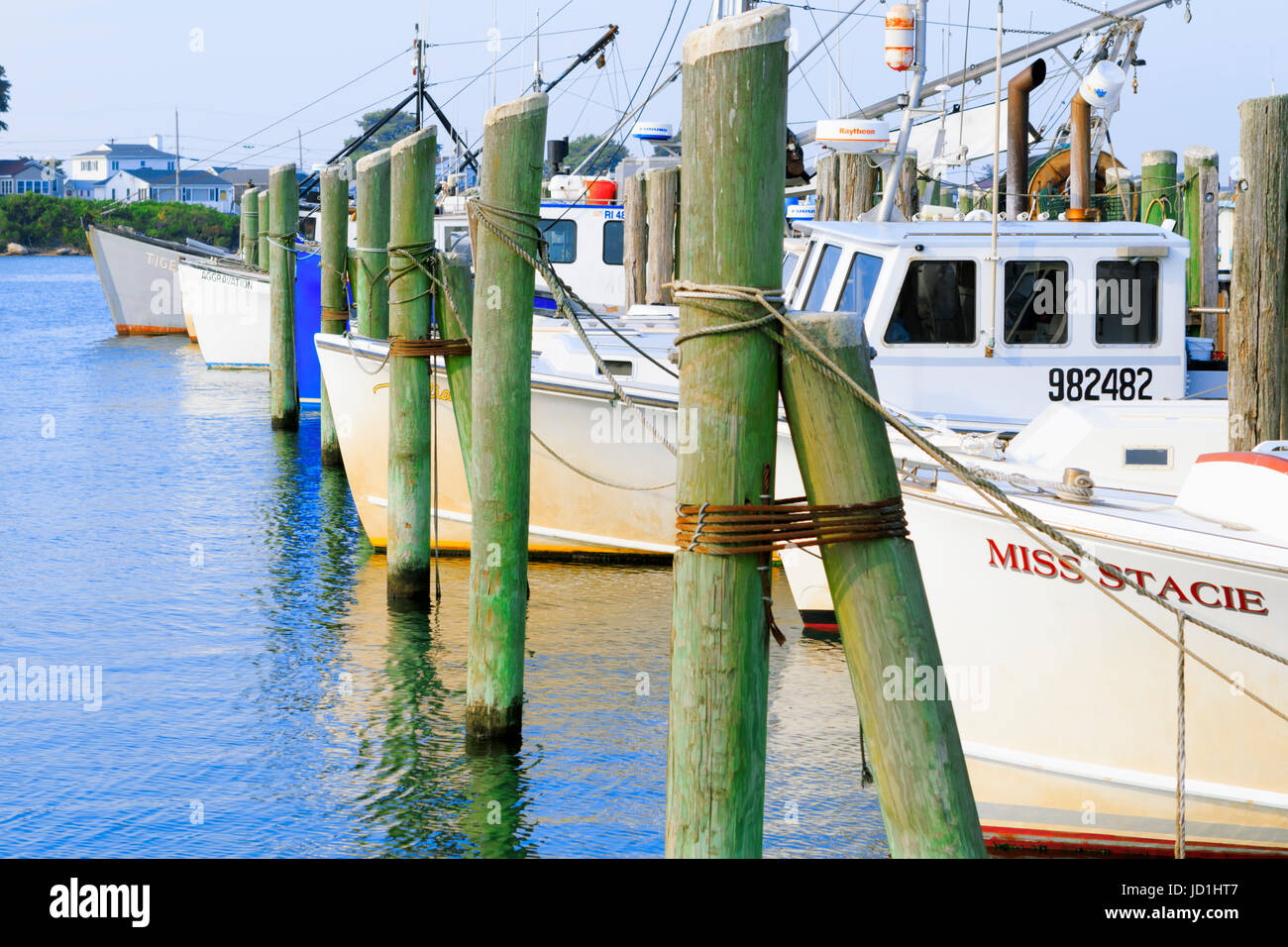 Galilee, Rhode Island, USA-September8,2015: Galilee is a home to the largest fishing fleet in Rhode Island. Stock Photo