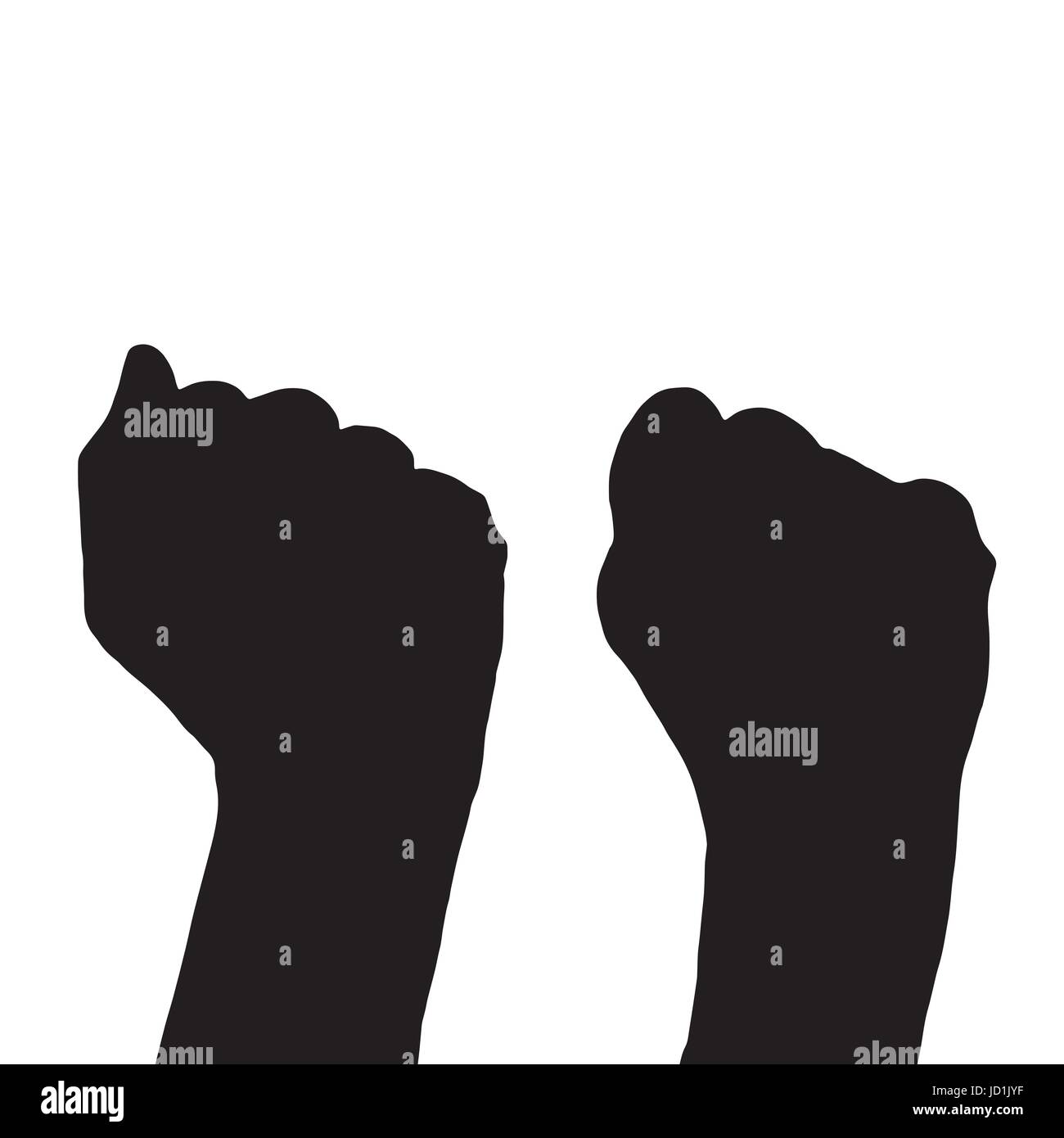 The concept of political struggle. Hands in the form of a fist. Illustration for your design. Stock Vector