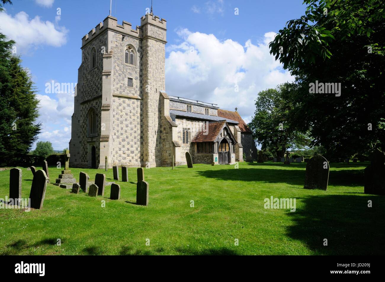 St Mary's, Puttenham, Hertfordshire is a beautiful medieval church in a picturesque location. Puttenham is one of the Thankful Villages Stock Photo