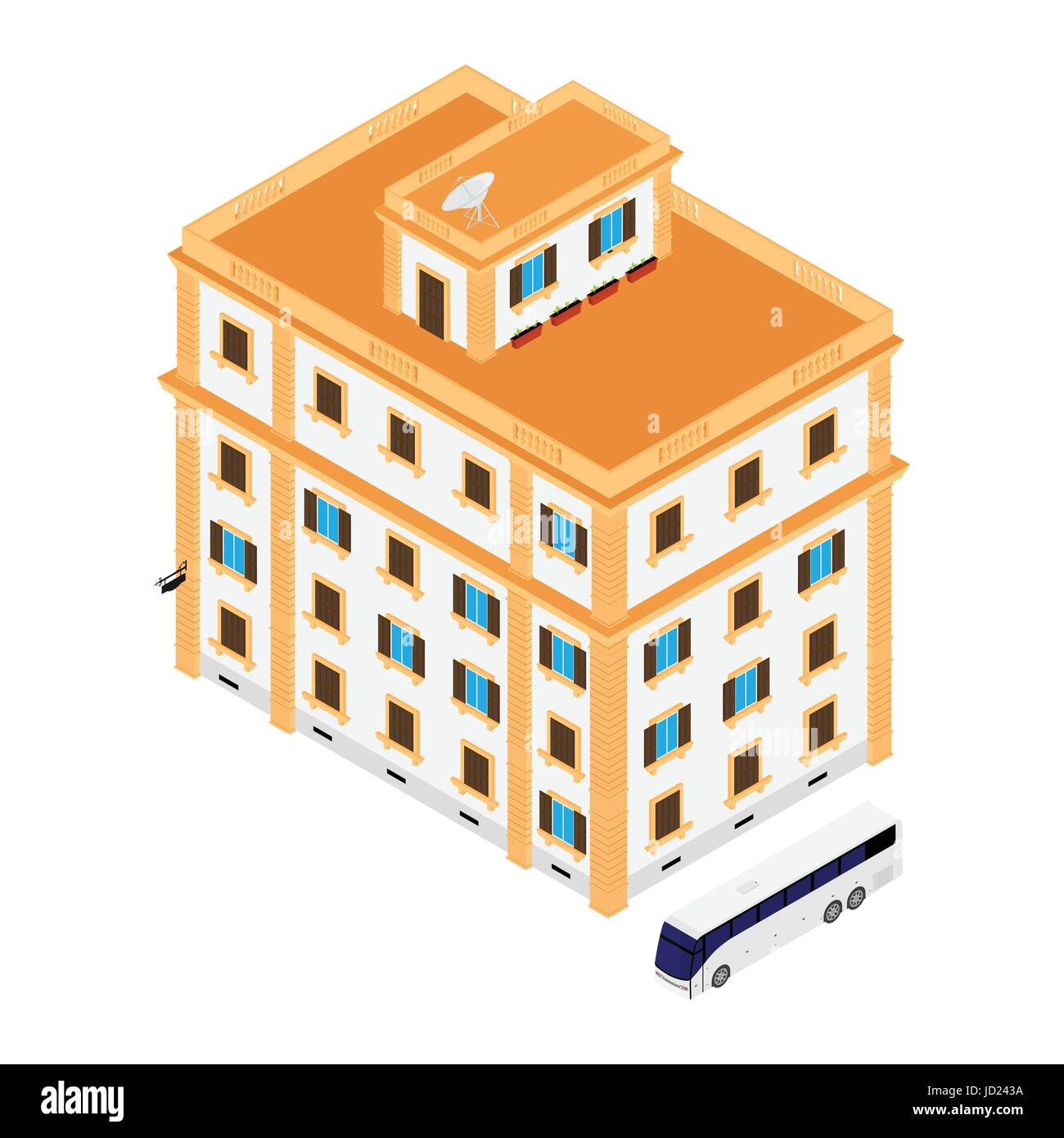 Vector illustration 3d isometric perspective detailed city building ...