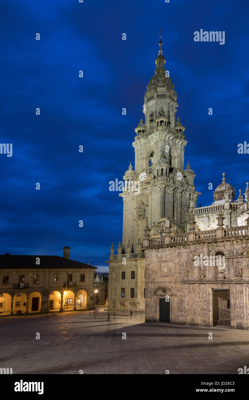 Santiago de Compostela - Galicia - Spain. Santiago de Compostela Cathedral is a Roman Catholic basilica and a place of pilgrimage on the Way of St. Ja Stock Photo