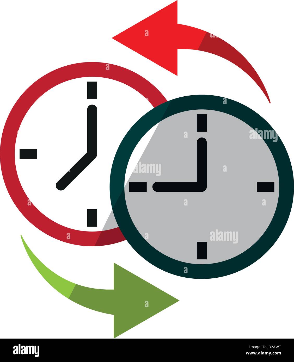 two clocks time zone change icon image Stock Vector Image & Art - Alamy