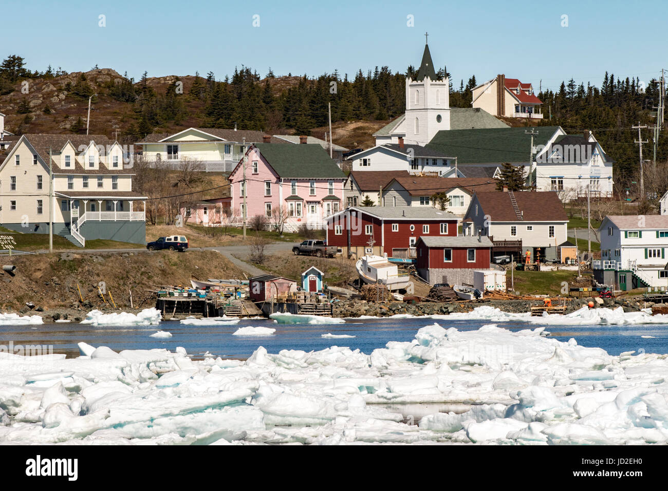 Views of the town of Twillingate from Twillingate Harbour - Newfoundland, Canada Stock Photo