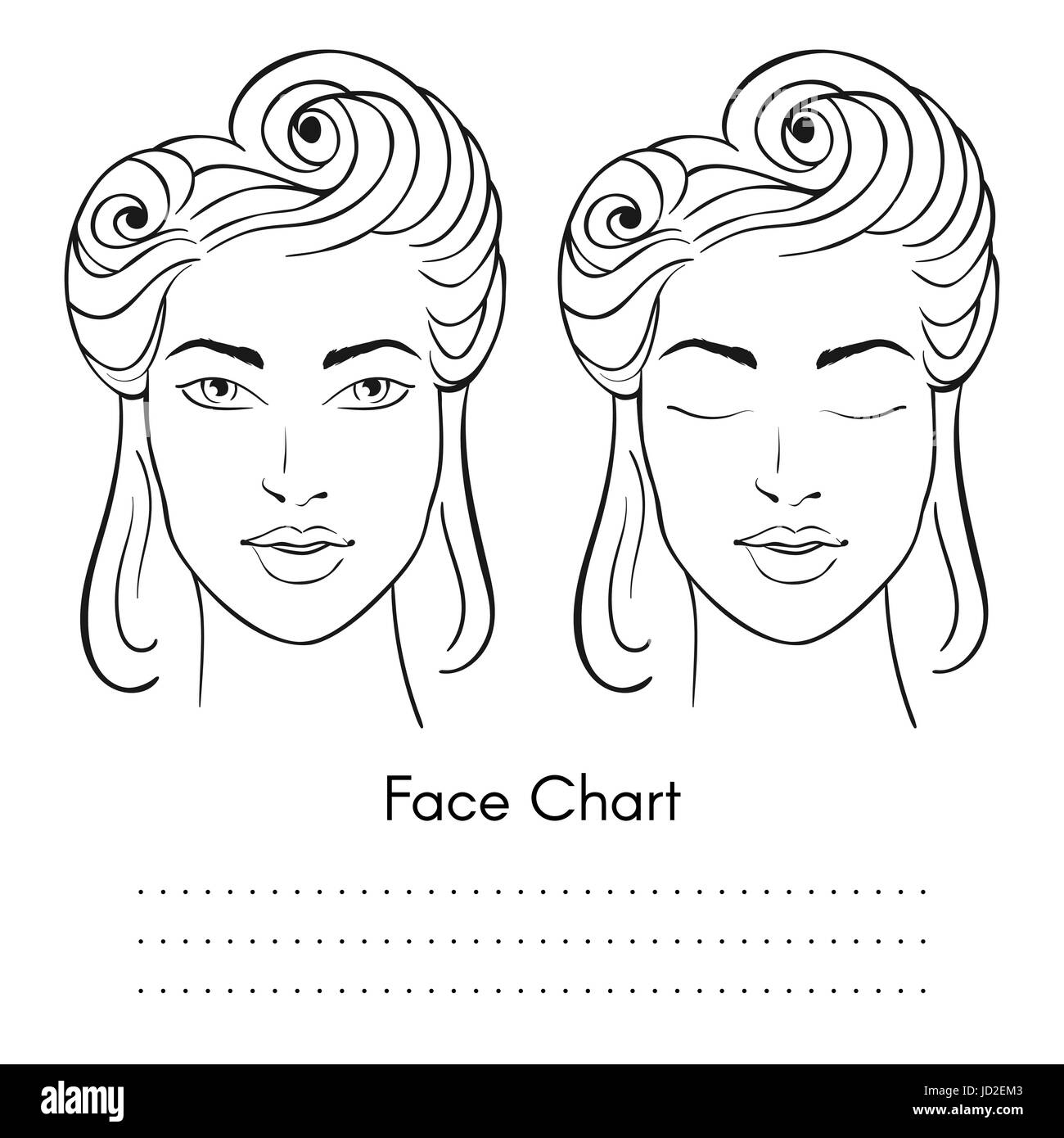 Female Face Makeup Face Template