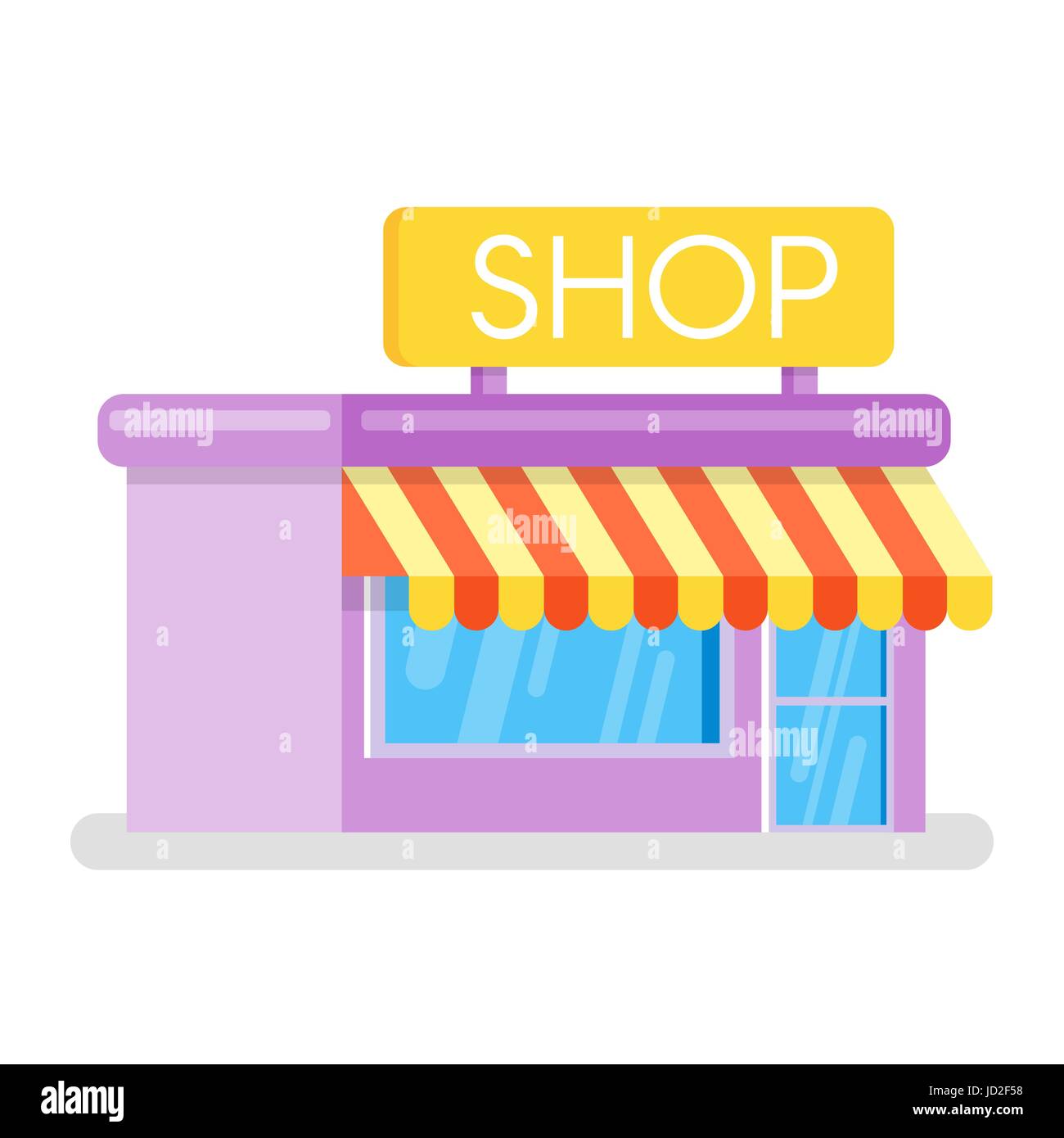 Vector flat style illustration of shop. Web icon. Stock Vector