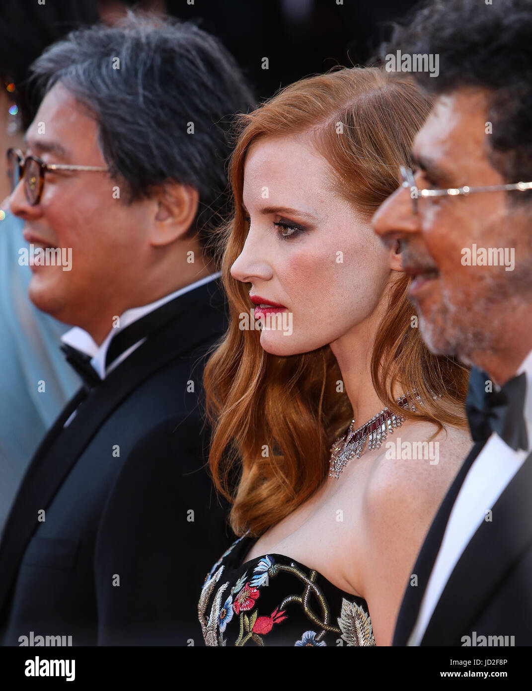 70th Cannes Film Festival - Gala Opening - 'Ismael's Ghosts' red carpet  Featuring: Park Chan-Wook, Jessica Chastain, Gabriel Yared Where: Cannes, France When: 17 May 2017 Credit: WENN.com Stock Photo