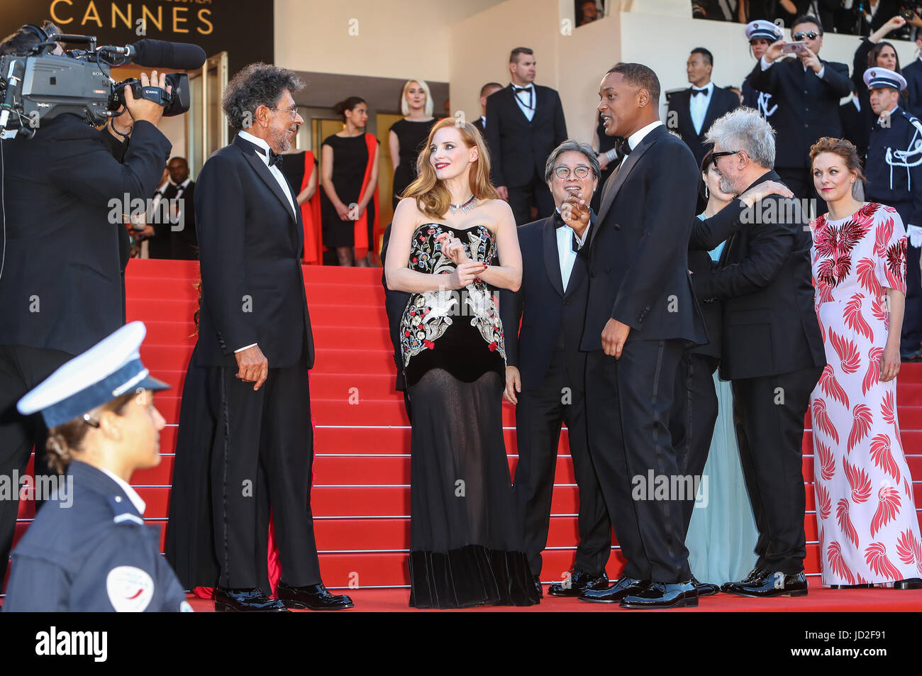 70th Cannes Film Festival - Gala Opening - 'Ismael's Ghosts' red carpet  Featuring: Gabriel Yared, Jessica Chastain, Will Smith, Pedro Almodovar, Maren Ade Where: Cannes, France When: 17 May 2017 Credit: WENN.com Stock Photo
