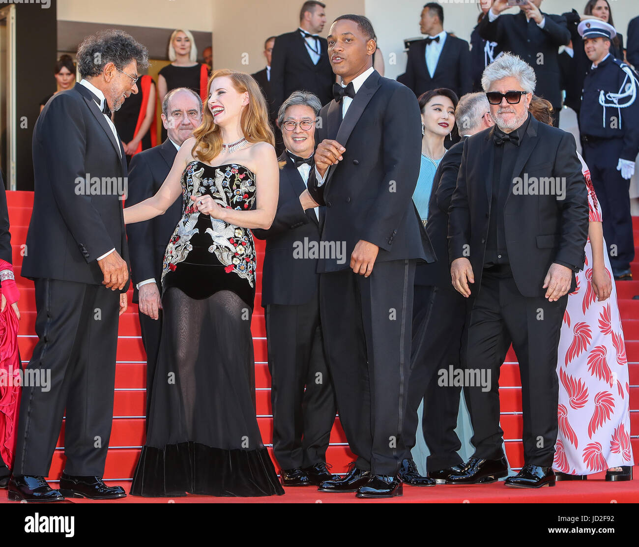 70th Cannes Film Festival - Gala Opening - 'Ismael's Ghosts' red carpet  Featuring: Gabriel Yared, Jessica Chastain, Will Smith, Pedro Almodovar Where: Cannes, France When: 17 May 2017 Credit: WENN.com Stock Photo