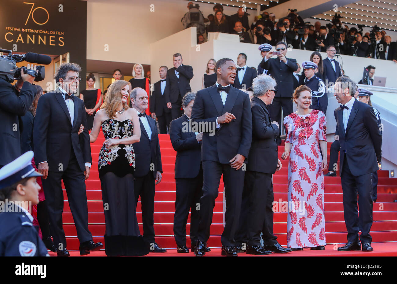 70th Cannes Film Festival - Gala Opening - 'Ismael's Ghosts' red carpet  Featuring: Gabriel Yared, Jessica Chastain, Will Smith, Pedro Almodovar, Maren Ade, Paolo Sorrentino Where: Cannes, France When: 17 May 2017 Credit: WENN.com Stock Photo