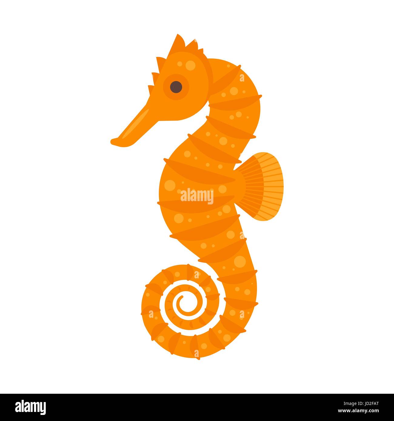 Vector flat style illustration of sea horse. Icon for web. Isolated on ...