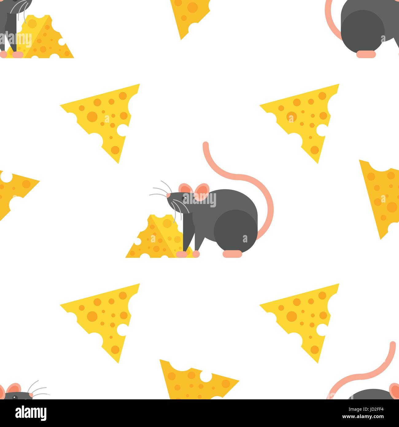 Vector flat style seamless pattern with mouse and cheese. Icon for web ...