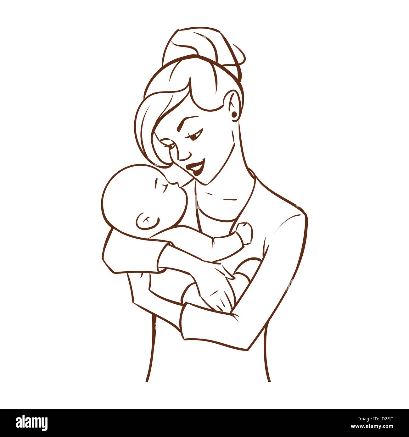 Рисунок мама и ребенок