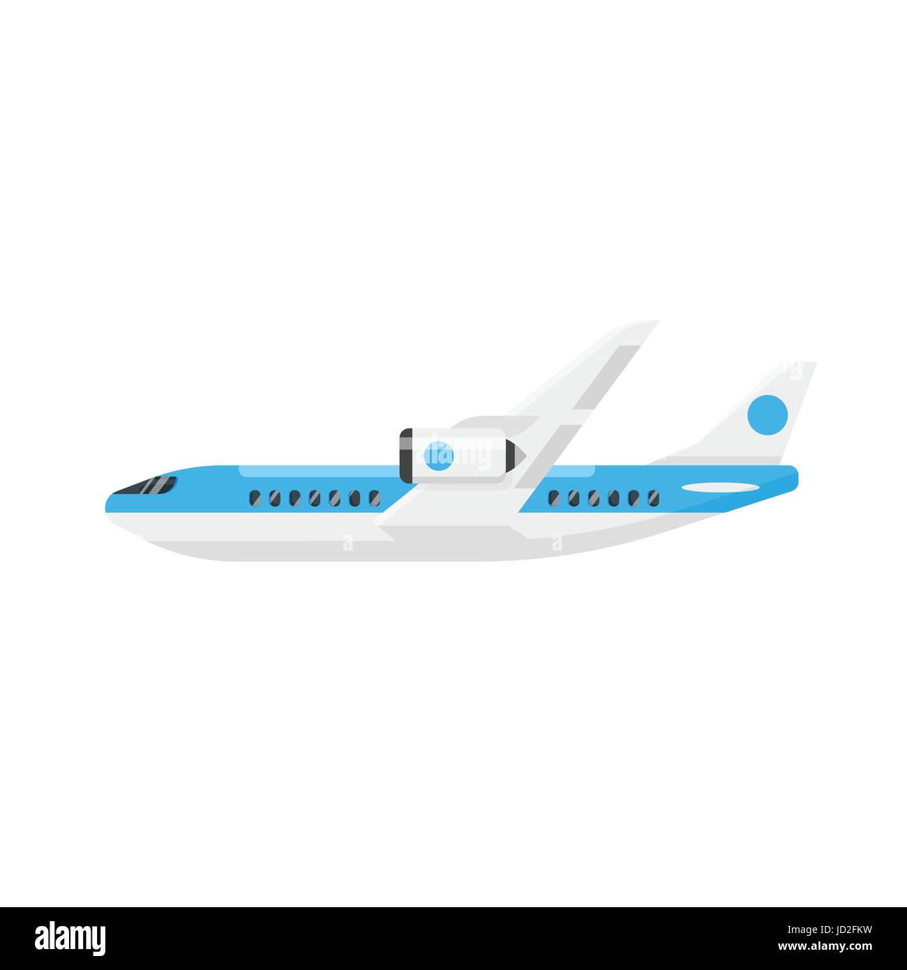 Vector flat style illustration of plane. Isolated on white background ...