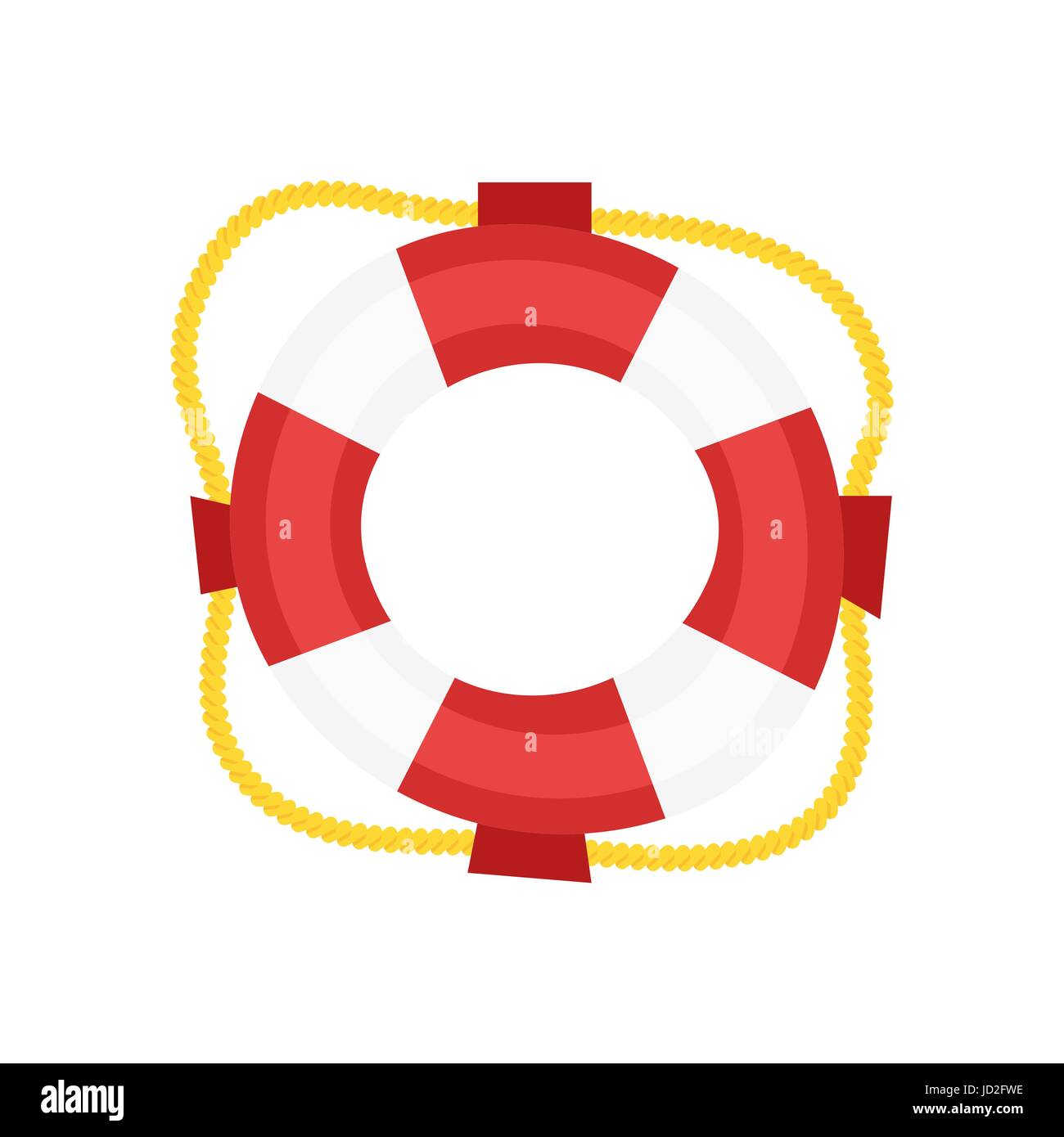 Vector Simple Cartoon Style Lifebuoy Icon For Web Isolated On White