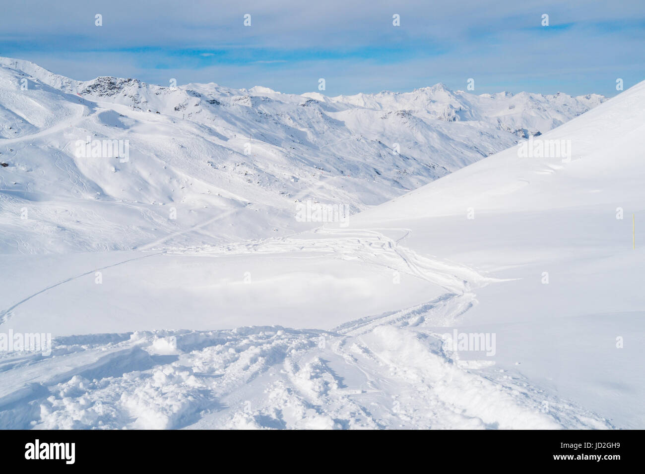 Alps mountains with snow in Val Thorens, France Stock Photo Alamy