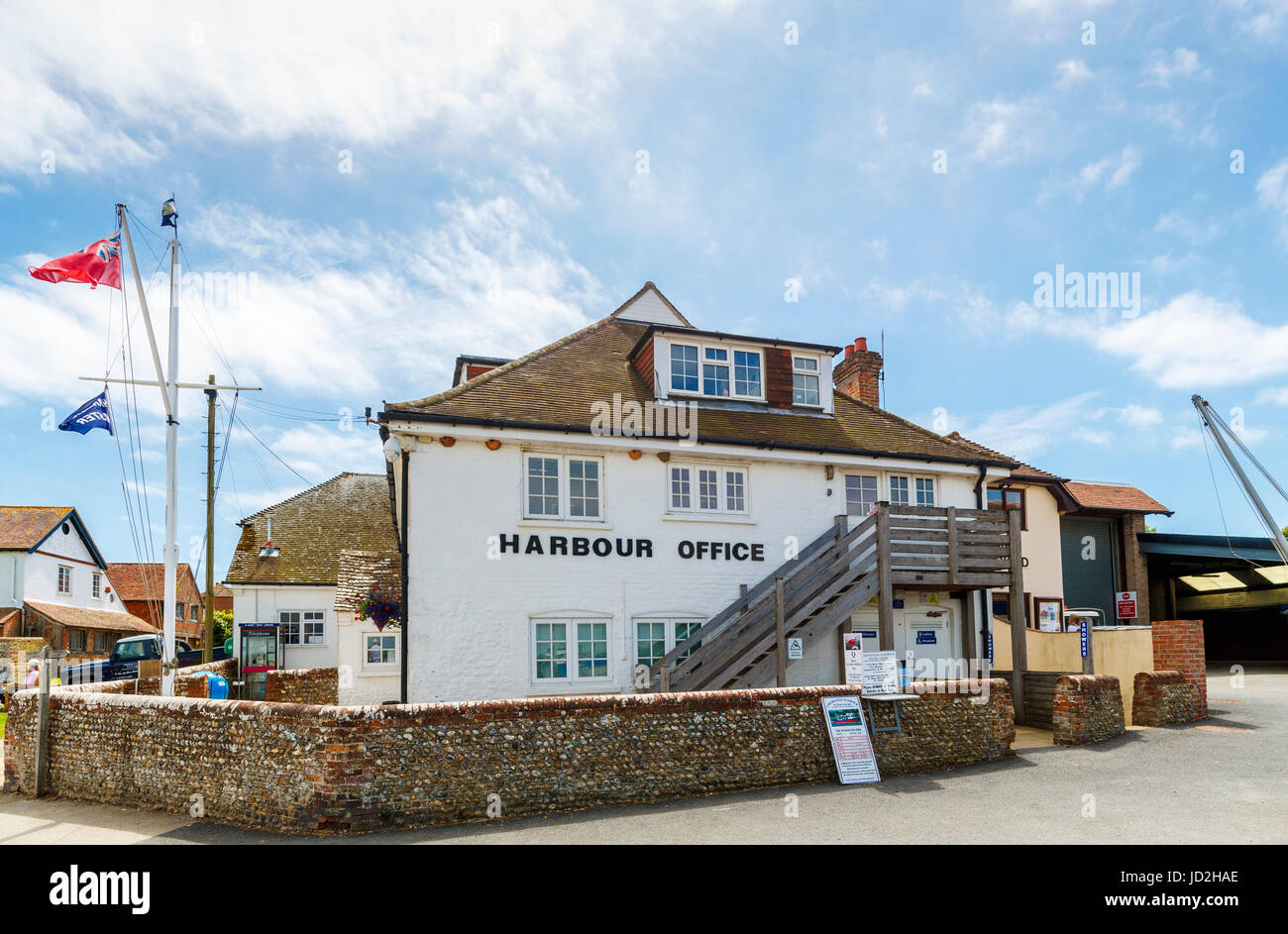 Harbour Office at West Itchenor, a small village in Chichester Harbour near Chichester on the south coast of England, UK Stock Photo