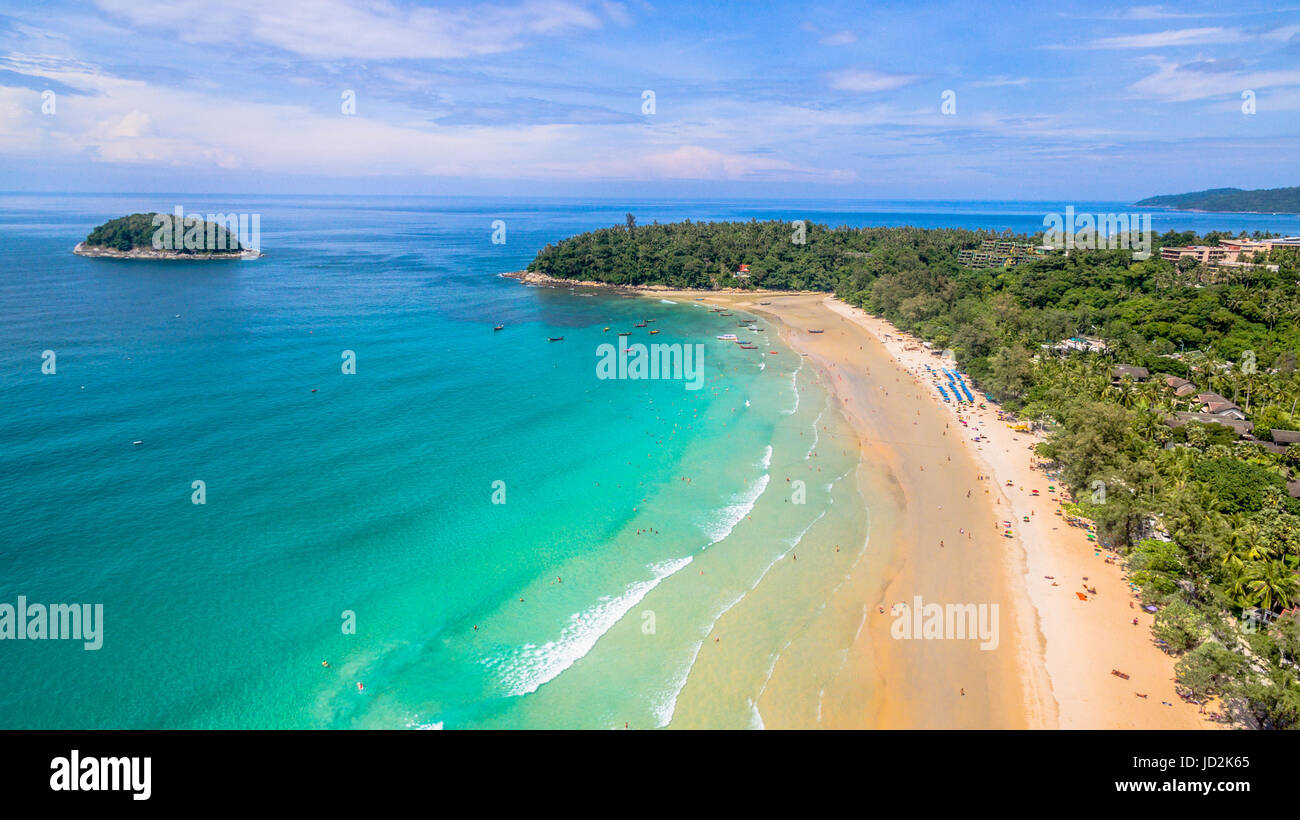 Kata Beach is the smallest. Compared to Patong Beach and Karon Beach, which  is the third major is popular with tourists. Kata beach is a beach is broa  Stock Photo - Alamy