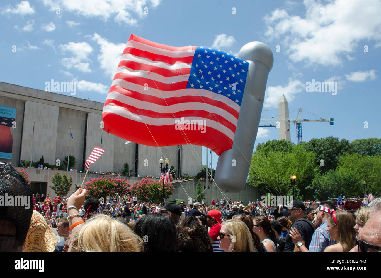 At the Independence Day parade, Consitution Ave NW, Washington DC, July 4, 2014. Stock Photo