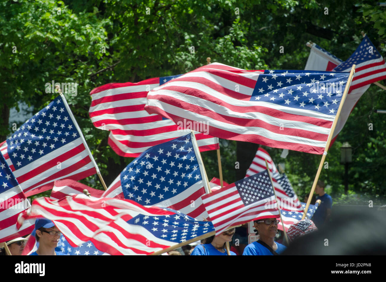 At the Independence Day parade, Consitution Ave NW, Washington DC, July 4, 2014. Stock Photo