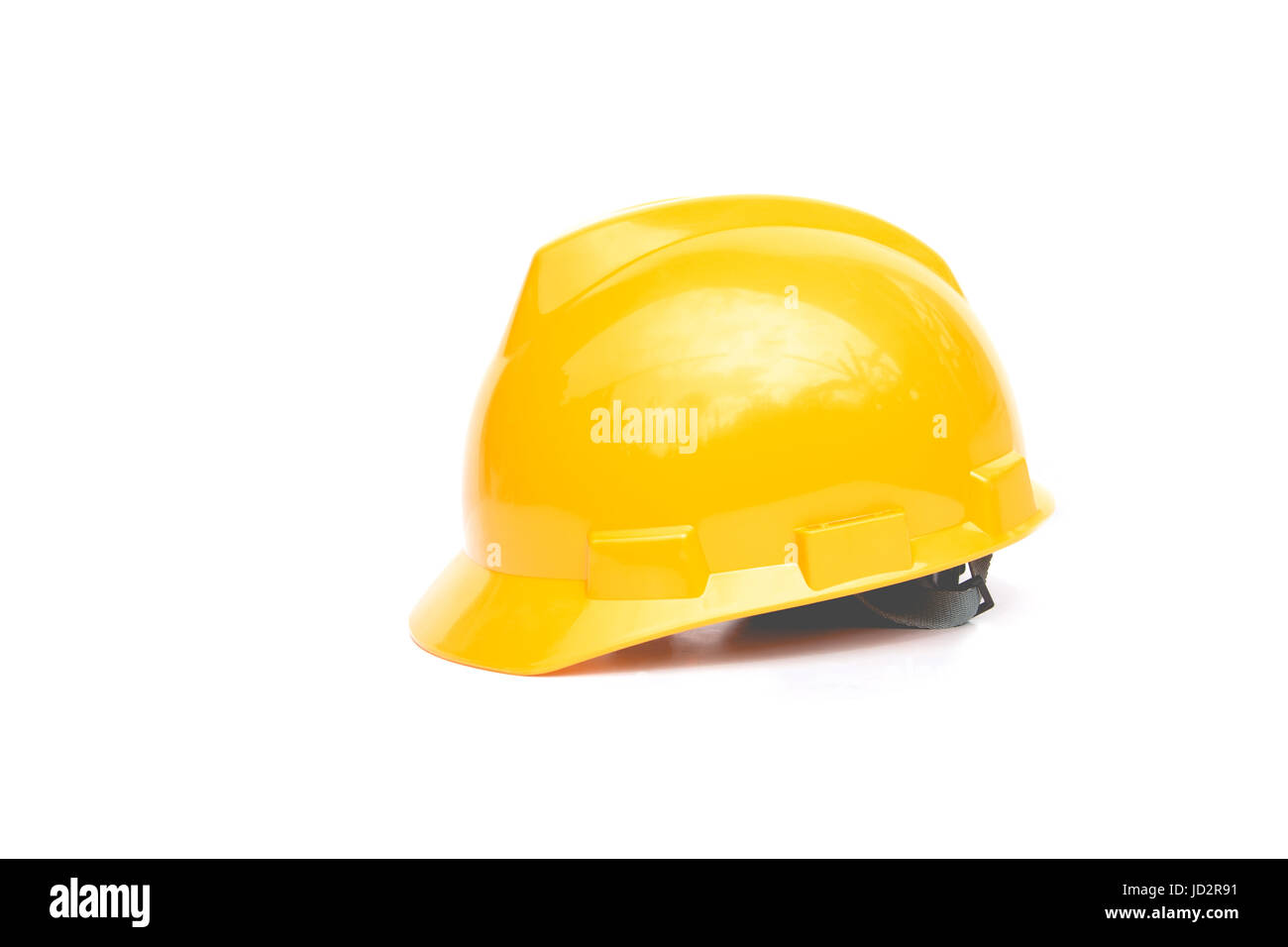 Construction Helmet, yellow safety helmet on white background Stock