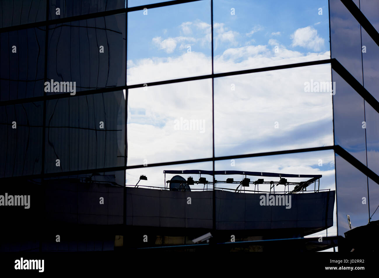 the reflection of the sky mirrored building. High Stock Photo - Alamy