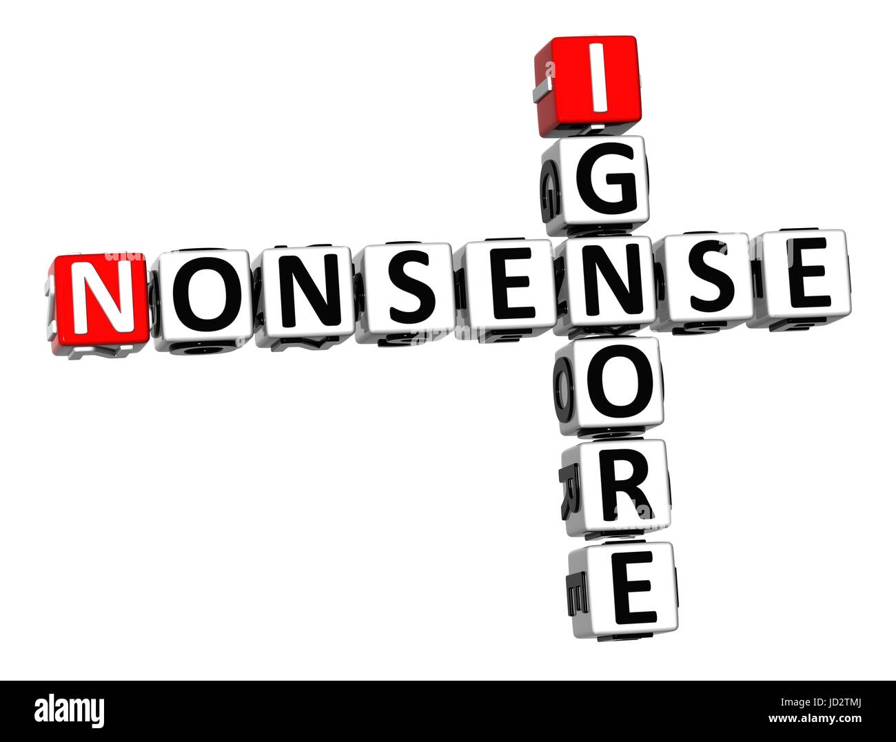 3D Crossword Ignore Nonsense on white background Stock Photo Alamy