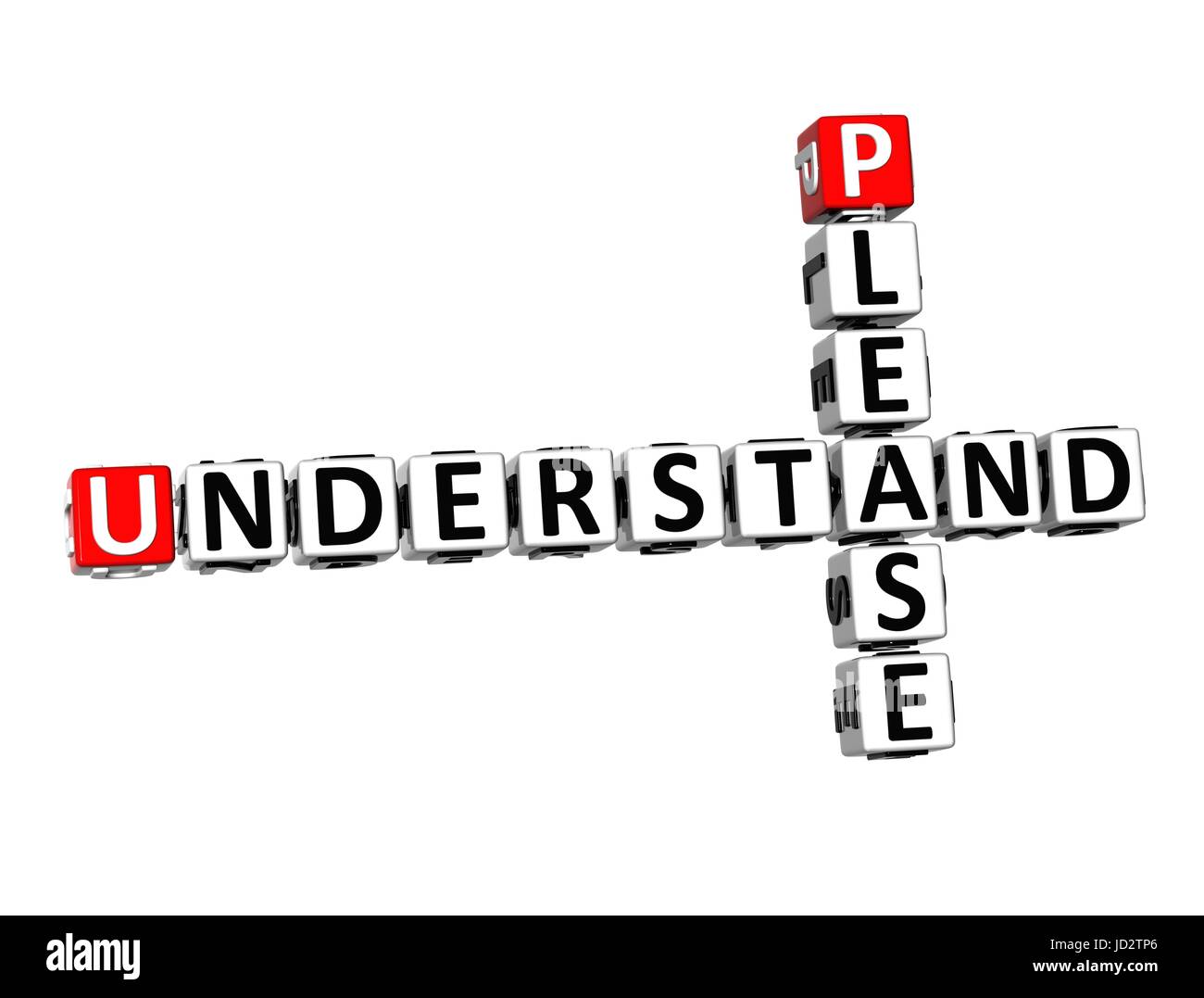 3D Crossword Please Understand on white background Stock Photo Alamy
