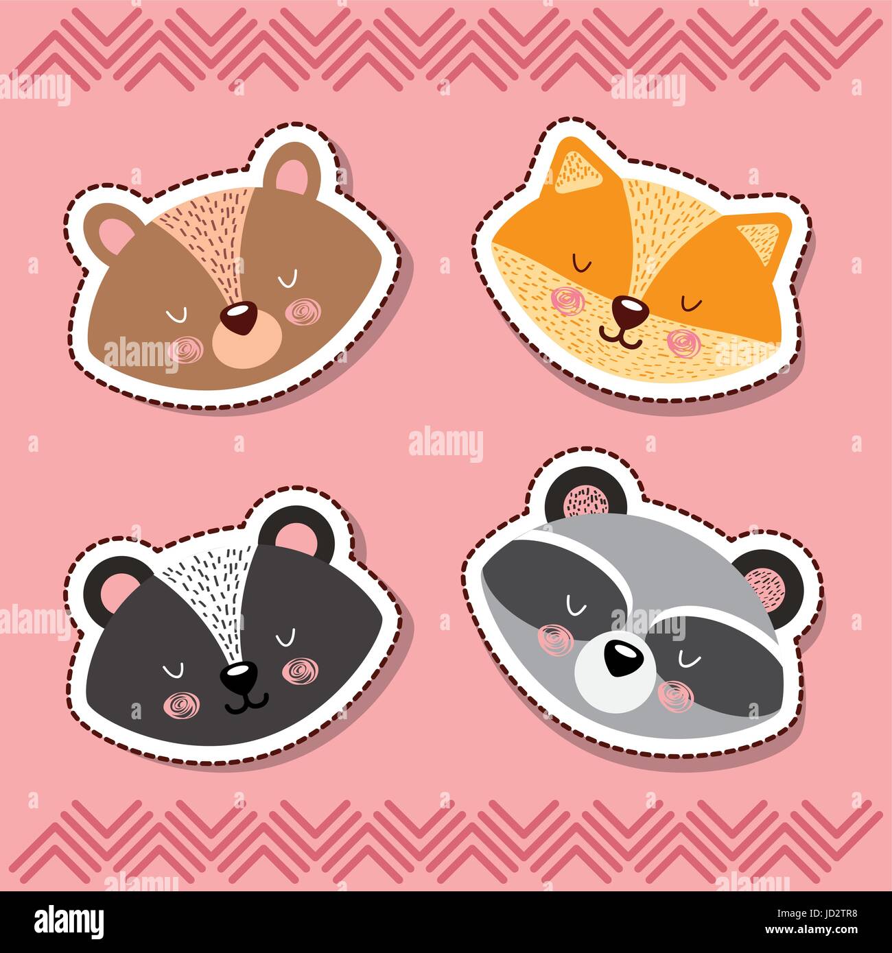 icons set cute animals Stock Vector Image & Art - Alamy