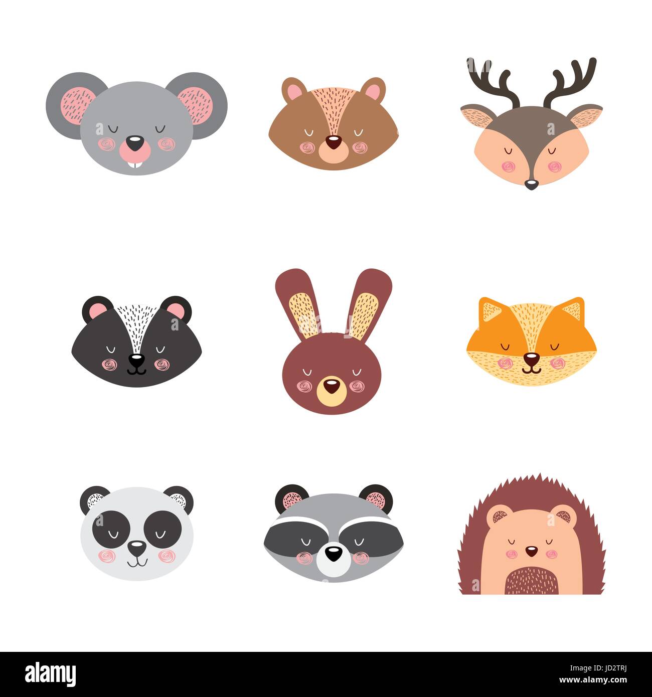 icons set cute animals Stock Vector Image & Art - Alamy