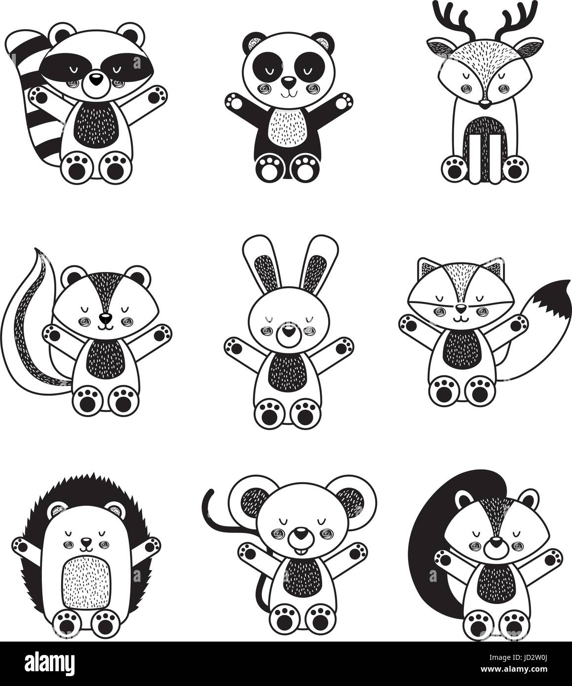 icons set cute animals Stock Vector Image & Art - Alamy