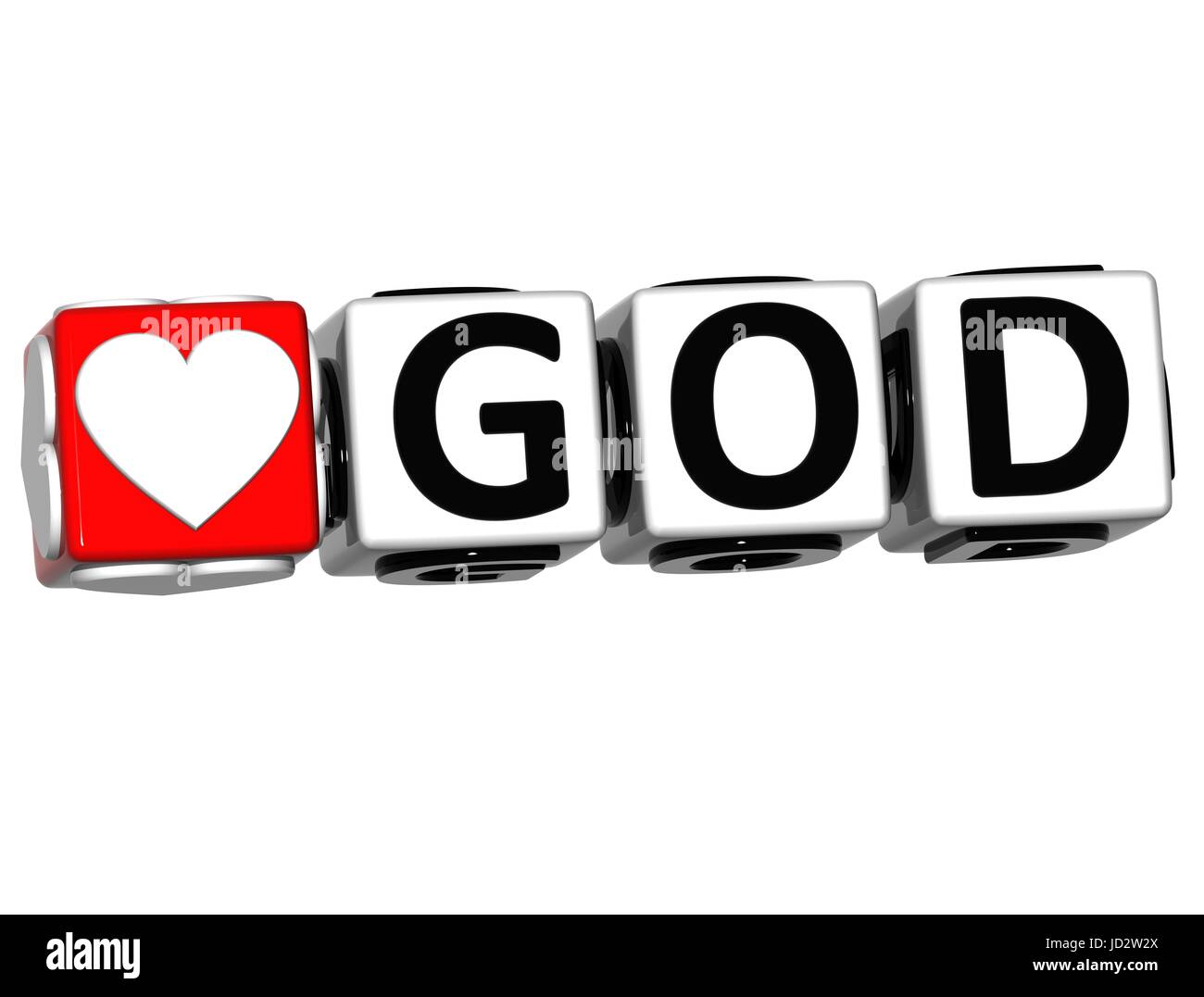 3D Love God Button Click Here Block Text over white background Stock ...