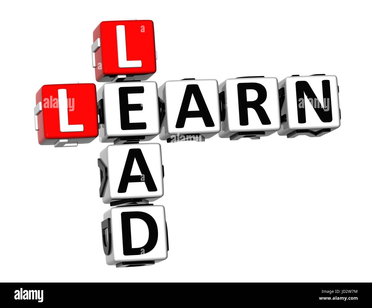 3D Crossword Learn Lead on white background Stock Photo Alamy