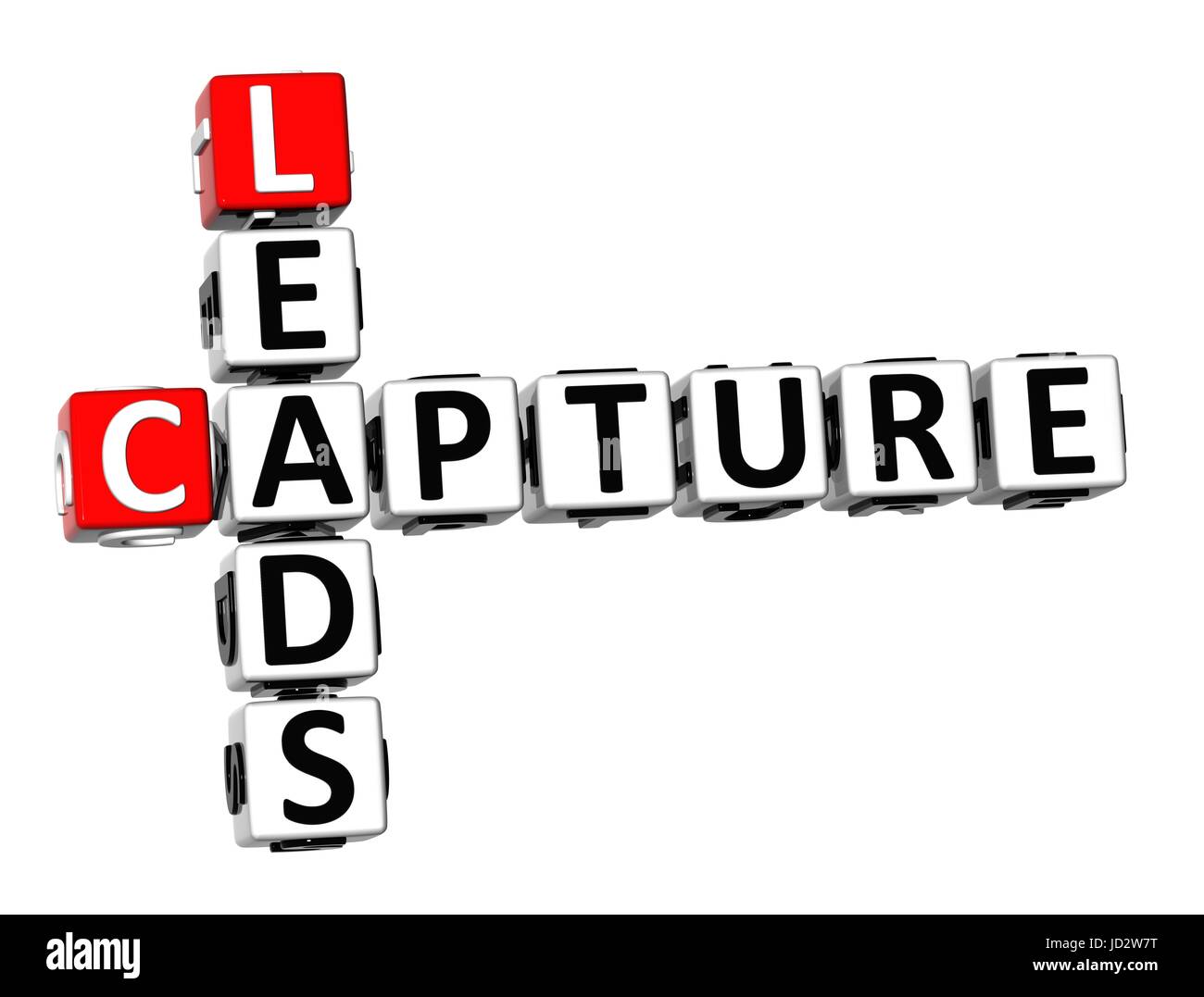 3D Crossword Capture Leads on white background Stock Photo Alamy