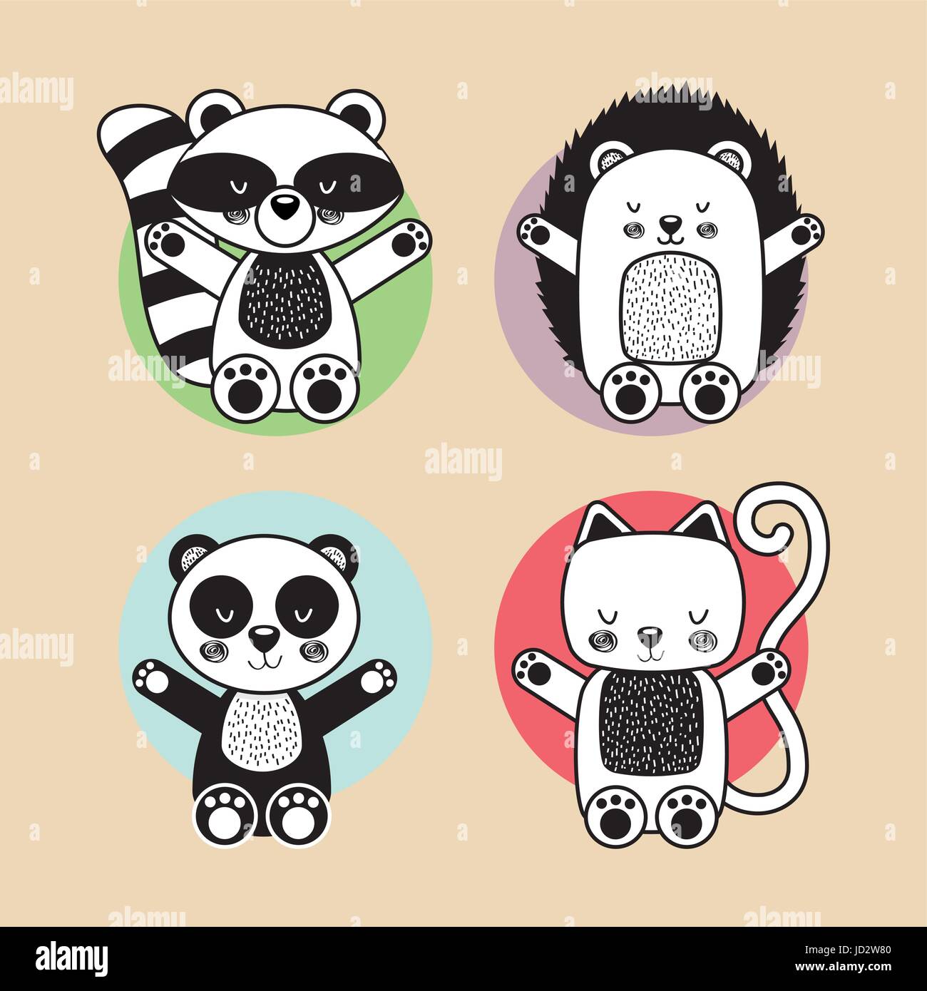 icons set cute animals Stock Vector Image & Art - Alamy