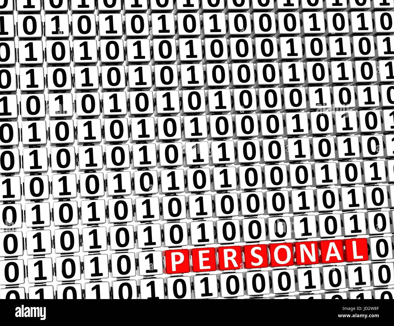 3D Word Personal inside zero one blocks Stock Photo - Alamy