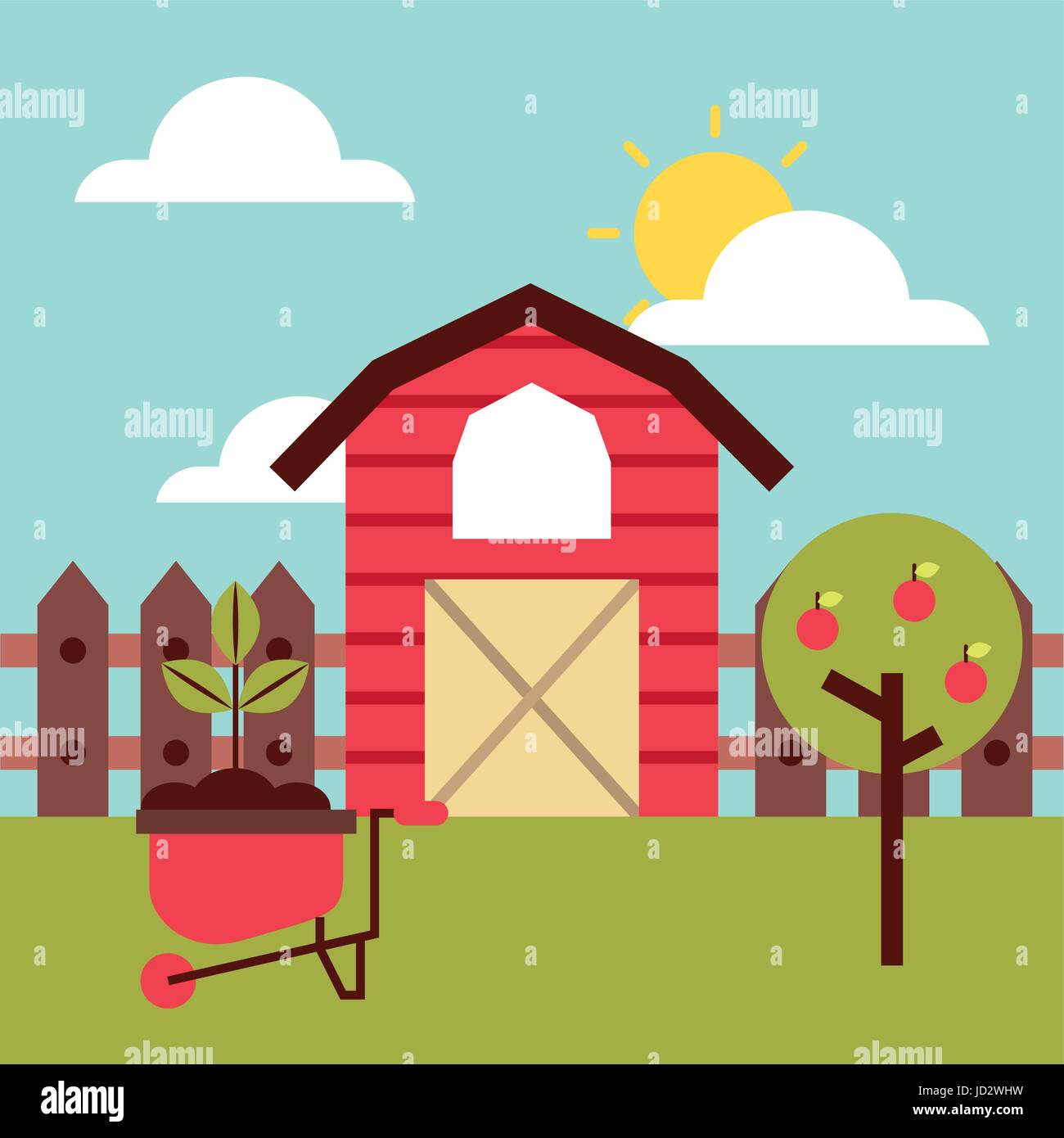 big farm flat Stock Vector Image & Art - Alamy