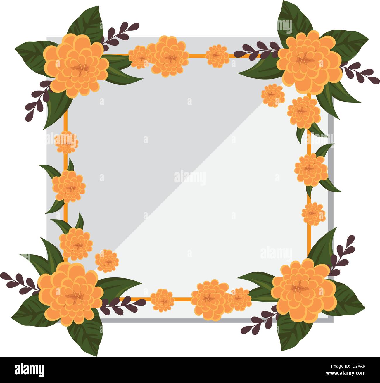 frame with flowers Stock Vector Image & Art - Alamy