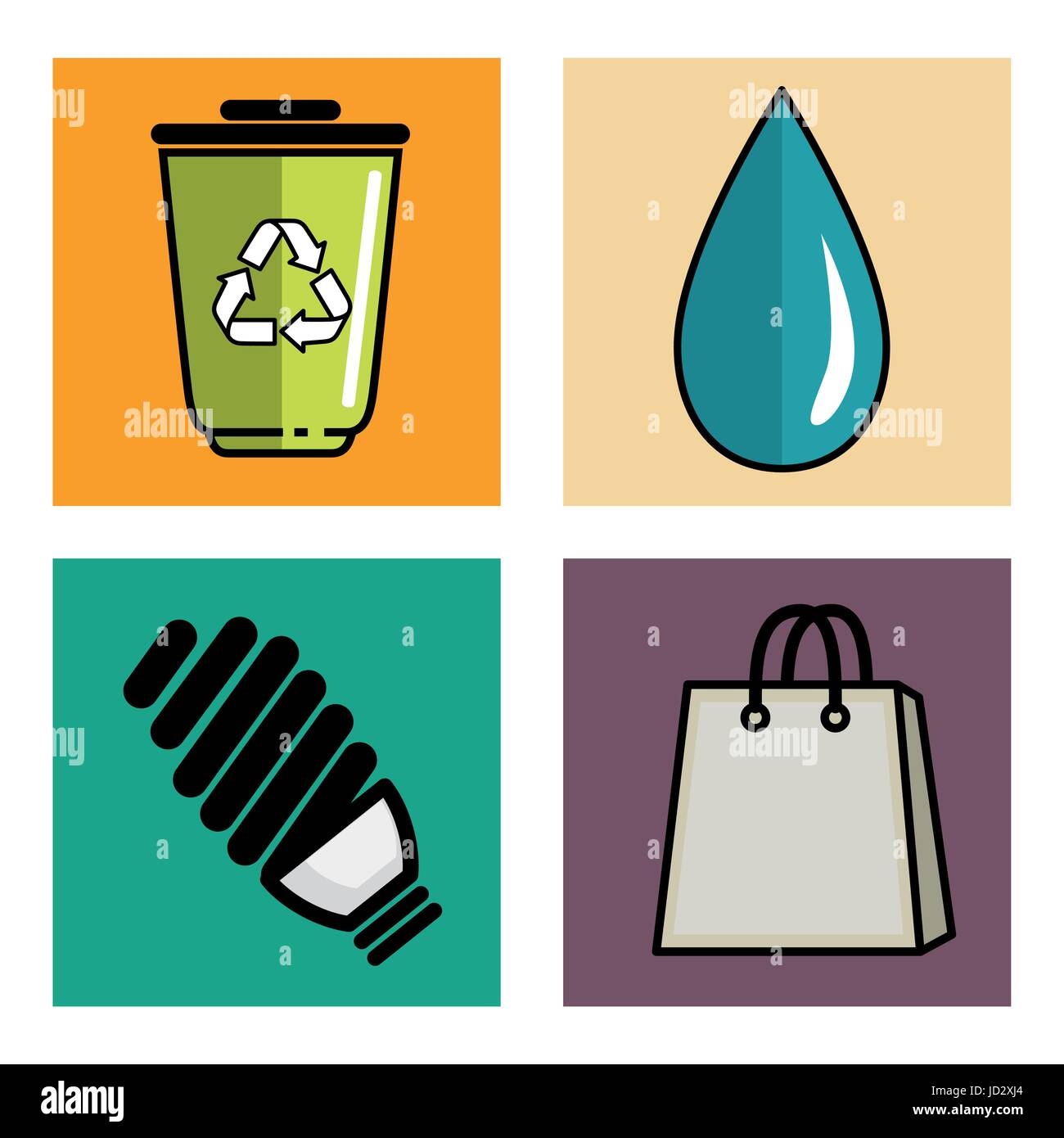 Sustainability eco friendly shopping Stock Vector Images - Alamy
