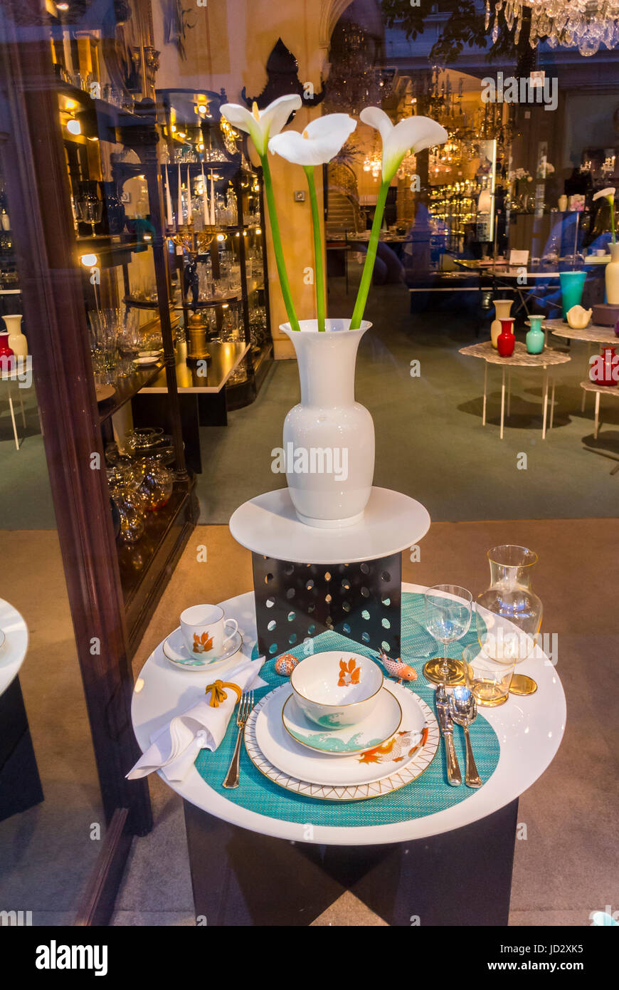 Vienna, Austria, Shopping Luxury Shops, J & L Lobmeyr , Shop window