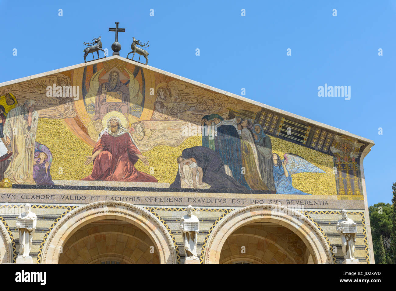 The Church of All Nations or Basilica of the Agony, is a Roman Catholic church near the Garden of Gethsemane at the Mount of Olives in Jerusalem, Isra Stock Photo