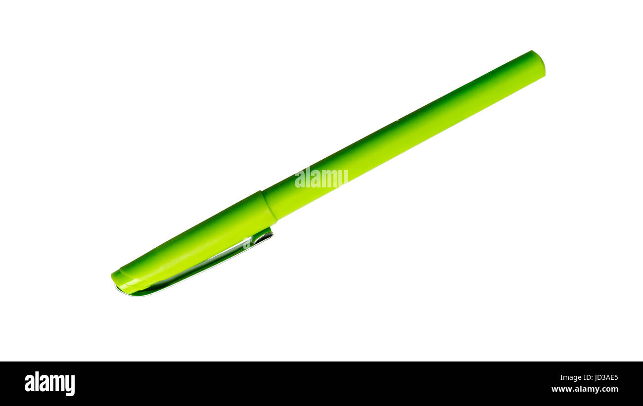 Green pen isolated on white background Stock Photo Alamy
